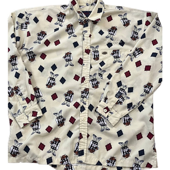 Phat Farm Yellow with Bulls Button Front Long‎ Sleeve Mens Shirt 2XL - Picture 1 of 10